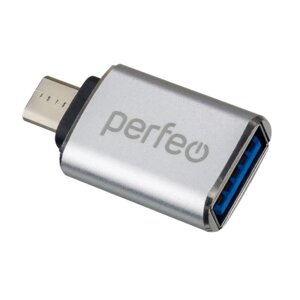 Адаптер perfeo OTG USB3.0 in - microusb out, серебряный (PF-VI-о012 silver) pf_c3002