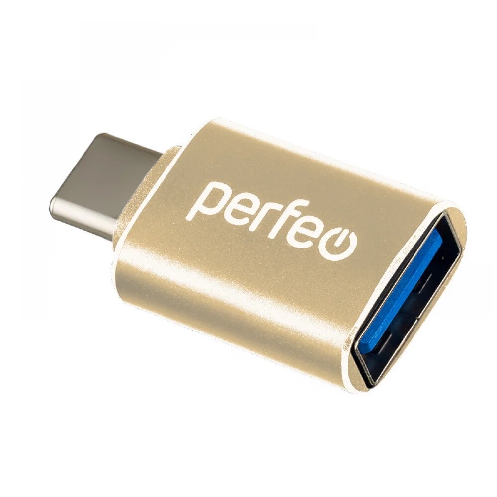 Адаптер PERFEO OTG USB3.0 in - Type-C out (PF-VI-O009 Gold) золотой PF_E1678 от компании Медиамир - фото 1