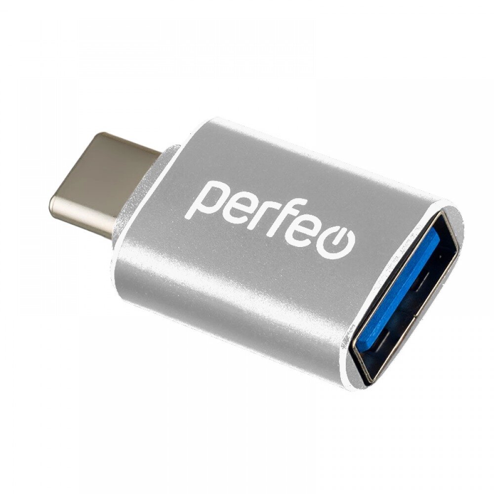 Адаптер PERFEO OTG USB3.0 in - Type-C out (PF-VI-O009 Silver) серебряный PF_E1679 от компании Медиамир - фото 1