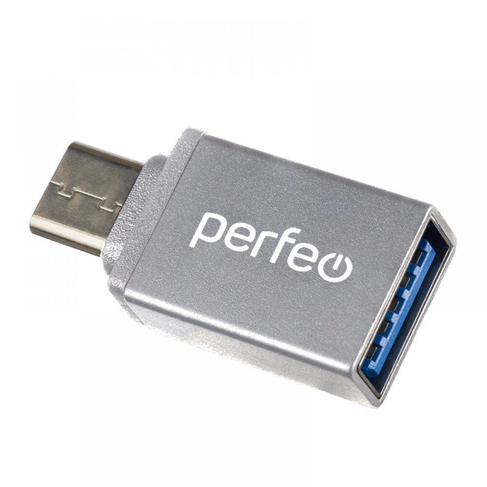 Адаптер PERFEO OTG USB3.0 in - Type-C out серебристый (PF-VI-О006 Silver) PF_E1676 от компании Медиамир - фото 1