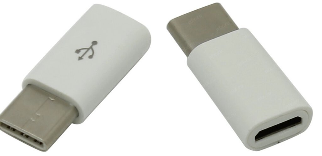 Адаптер Smartbuy microUSB in - Type-C out, белый  (M-USB)/1000 от компании Медиамир - фото 1