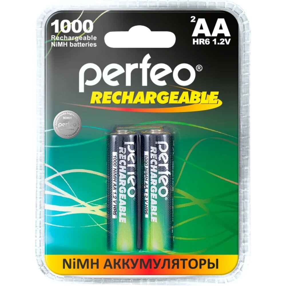 Аккумулятор PERFEO AA 1000mAh/2BL Пластик от компании Медиамир - фото 1
