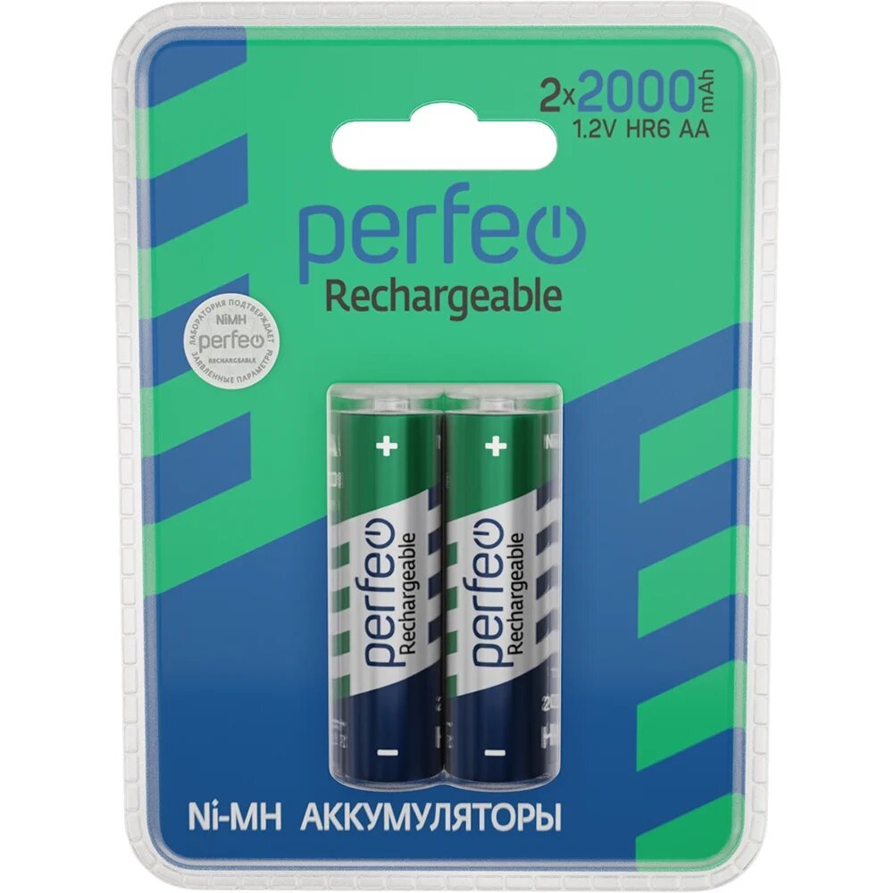 Аккумулятор PERFEO AA 2000mAh/2BL Пластик от компании Медиамир - фото 1