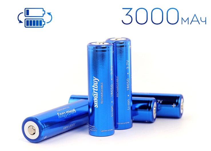 Аккумулятор Smartbuy LI18650-3000 mAh (50/400) (уп. 1шт.) (SBBR-18650-1S3000) от компании Медиамир - фото 1