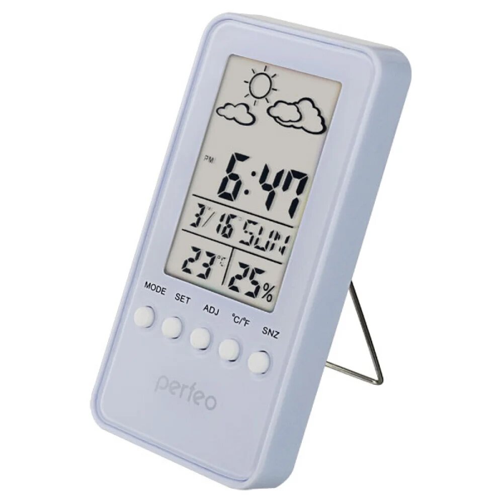 Часы-метеостанция Perfeo "Window", белый, (PF-S002A) время, температура, влажность, дата PF_A4862 от компании Медиамир - фото 1