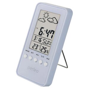 Часы-метеостанция Perfeo "Window", белый, PF-S002A) время, температура, влажность, дата PF_A4862