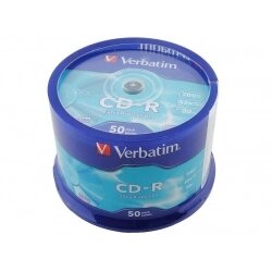 Диск Verbatim  CD-R 700Mb 52х, DL (уп. 50шт. в пласт. кор.) /200/ от компании Медиамир - фото 1