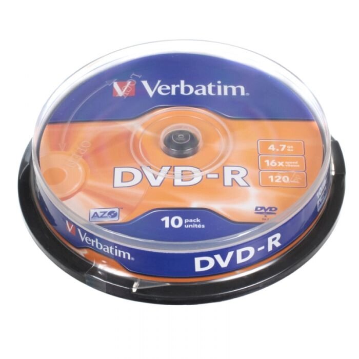 Диск Verbatim  DVD+R 4.7 Gb 16х (уп. 10 шт. в пл. кор.) /200/ от компании Медиамир - фото 1