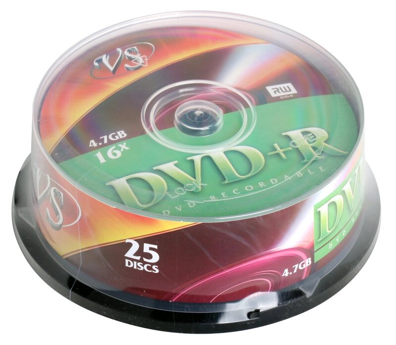 Диск VS  DVD+R 4.7 Gb 16х (уп. 25 шт. в пл. кор.) /250/ от компании Медиамир - фото 1