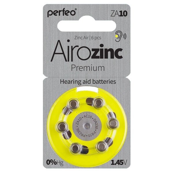 Элемент питания Perfeo ZA10/6BL  Airozinc Premium (для слуховых аппаратов) 6/60 от компании Медиамир - фото 1