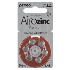 Элемент питания Perfeo ZA312/6BL Airozinc Premium (для слуховых аппаратов)6/60
