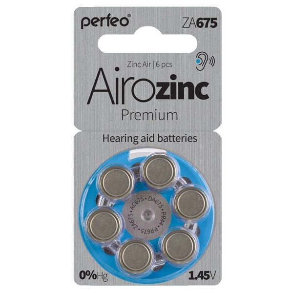 Элемент питания Perfeo ZA675/6BL Airozinc Premium (для слуховых аппаратов)6/60 от компании Медиамир - фото 1