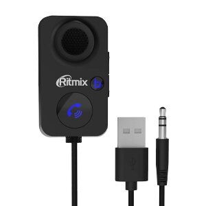 FM трансмиттер RITMIX BTR-100 , Bluetooth, USB+3.5 Jack, Hands free, микрофон, голосовой помошник от компании Медиамир - фото 1