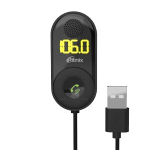 FM трансмиттер RITMIX FMT-B400 , Bluetooth, MicroSD, питание USB, Hands free, микрофон, ЖК диспл. от компании Медиамир - фото 1