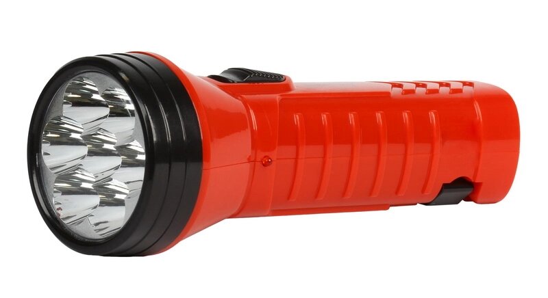 Фонарь светодиодный аккумуляторный Smartbuy 7LED с прямой зарядкой, красный (SВF-95-R) от компании Медиамир - фото 1