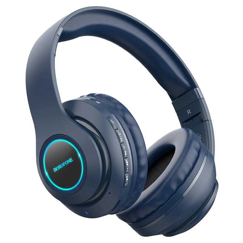 Гарнитура Bluetooth полноразмерная BOROFONE BO17 AUX/MP3 400mah Dark Blue от компании Медиамир - фото 1