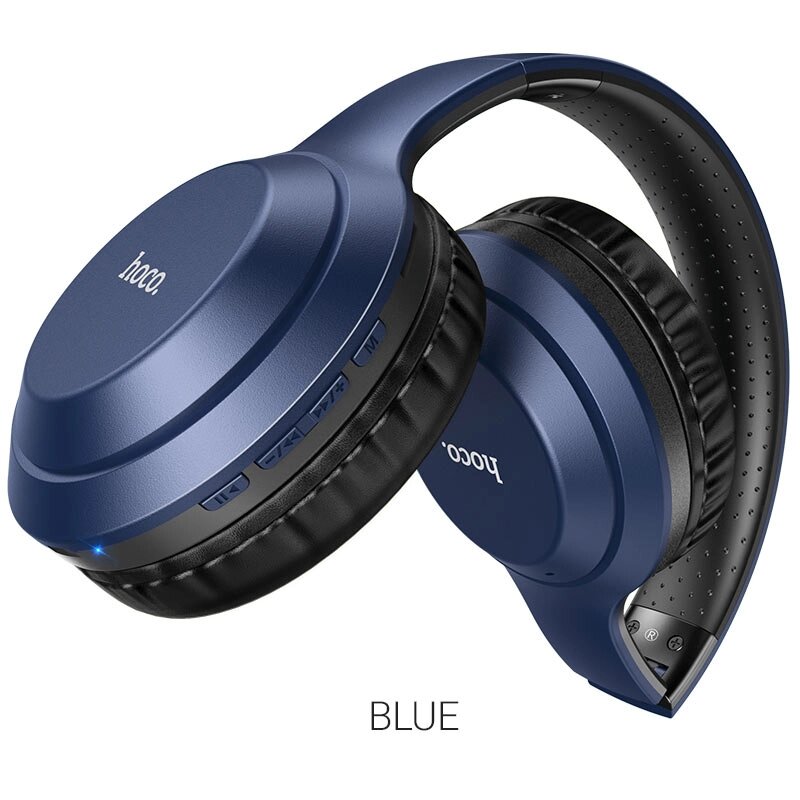 Гарнитура Bluetooth полноразмерная HOCO W30 Fun move, 300 мАч, MP3/AUX складные  Blue от компании Медиамир - фото 1