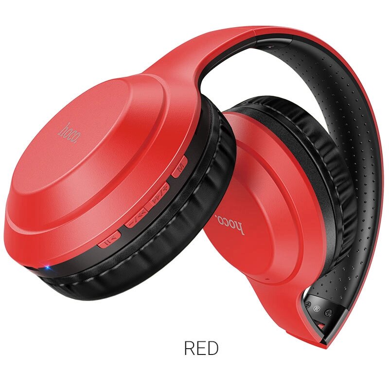 Гарнитура Bluetooth полноразмерная HOCO W30 Fun move, 300 мАч, MP3/AUX складные  Red от компании Медиамир - фото 1