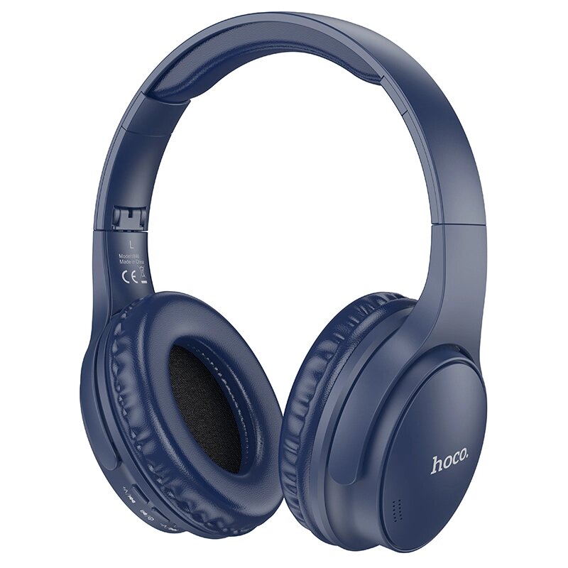 Гарнитура Bluetooth полноразмерная HOCO W40 Mighty Bluetooth 5.3 200mah MP3, складные Blue от компании Медиамир - фото 1
