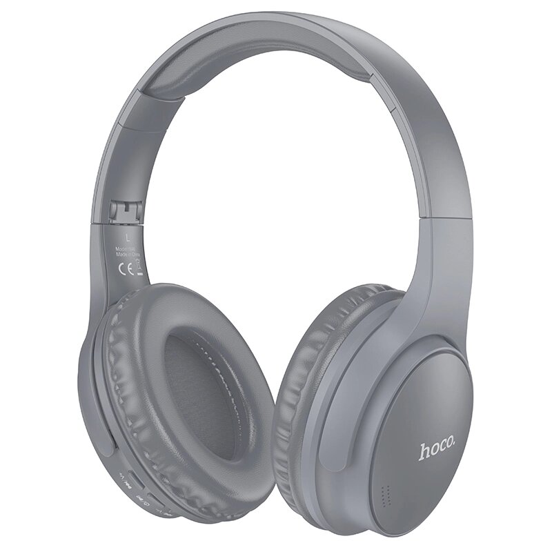 Гарнитура Bluetooth полноразмерная HOCO W40 Mighty Bluetooth 5.3 200mah MP3, складные Grey от компании Медиамир - фото 1