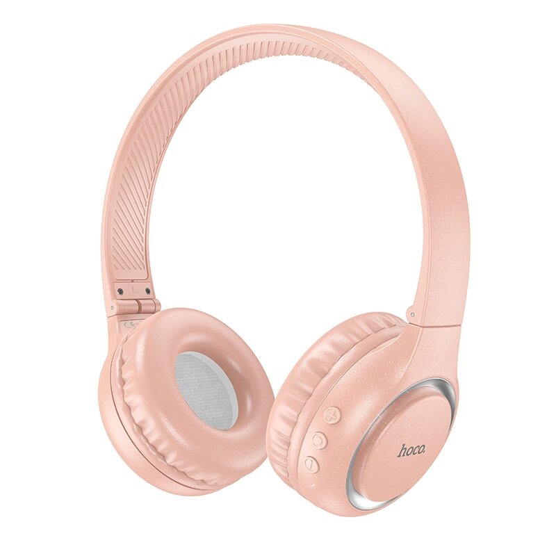 Гарнитура Bluetooth полноразмерная HOCO W41 Charm Bluetooth 5.3 200mah MP3 складные Pink от компании Медиамир - фото 1