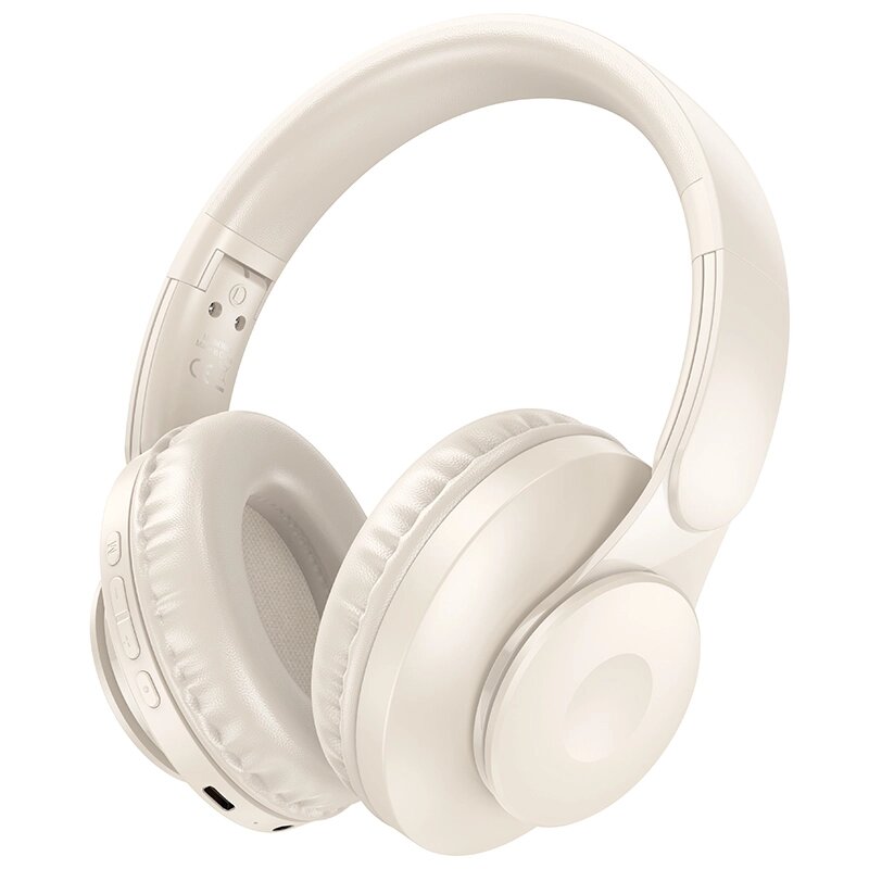 Гарнитура Bluetooth полноразмерная HOCO W45 Enjoy AUX 3.5, Type-C, MP3 400mah Milky White от компании Медиамир - фото 1
