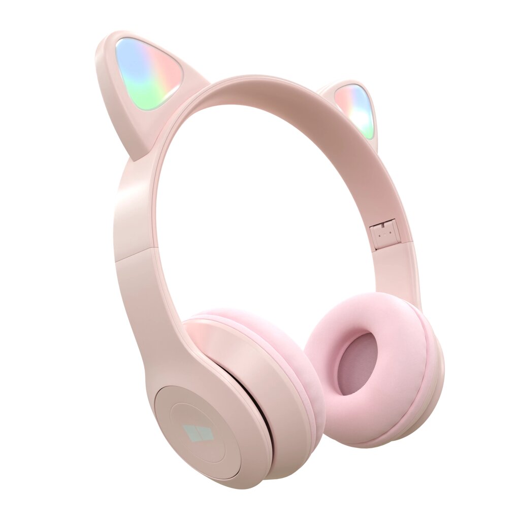 Гарнитура Bluetooth полноразмерная More Choice HW24 Kids 200mAh AUX  MP3/FM складные Pink от компании Медиамир - фото 1
