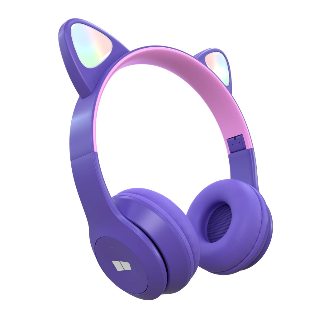 Гарнитура Bluetooth полноразмерная More Choice HW24 Kids 200mAh AUX  MP3/FM складные Purple от компании Медиамир - фото 1