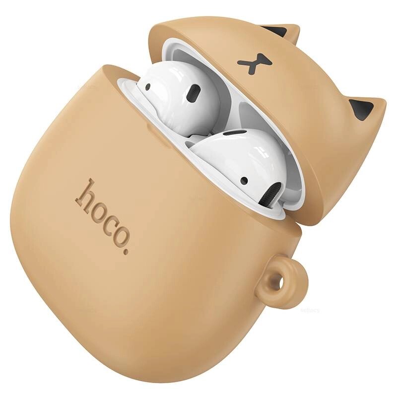 Гарнитура Bluetooth TWS HOCO EW45 (Caramel Cat) карамельный чехол от компании Медиамир - фото 1