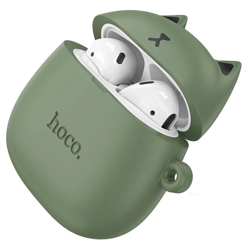 Гарнитура Bluetooth TWS HOCO EW45 (Forest Cat) зеленый чехол от компании Медиамир - фото 1