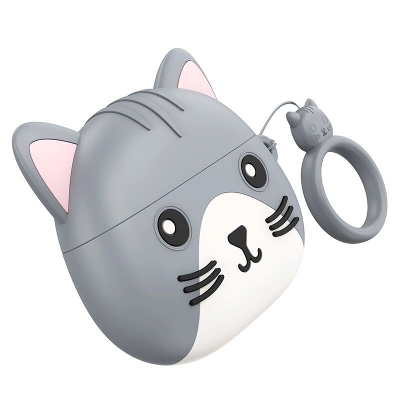 Гарнитура Bluetooth TWS HOCO EW46 Mysterious Cat бело/серый чехол от компании Медиамир - фото 1