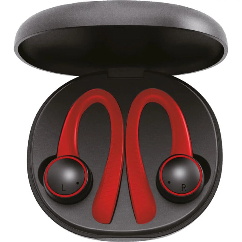 Гарнитура Bluetooth TWS Perfeo ONLAY черные/красные автосопряжение (PF_A4905) от компании Медиамир - фото 1
