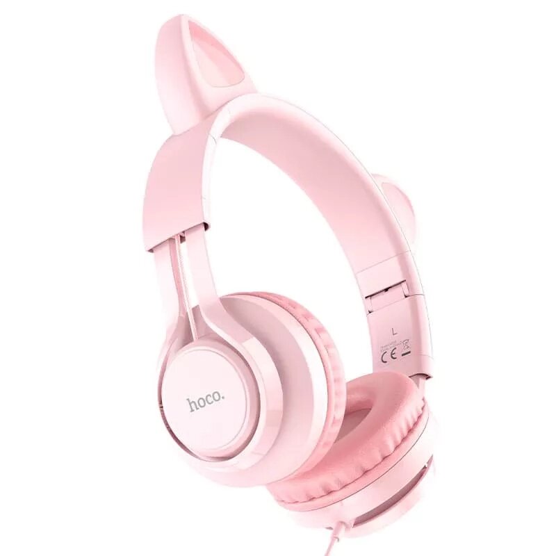 Гарнитура полноразмерная HOCO W36 Cat ear 1.2m Jack*3.5 Pink м от компании Медиамир - фото 1
