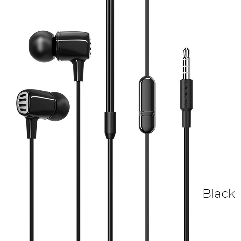 Гарнитура внутриканальная Borofone BM43 Remy universal earphones with mic, black от компании Медиамир - фото 1