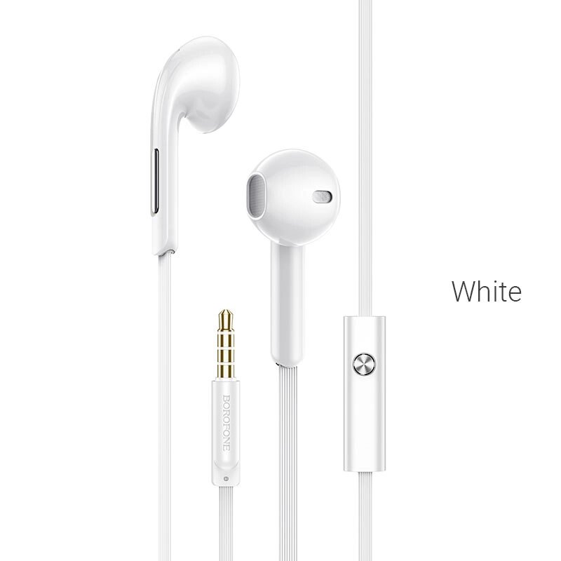 Гарнитура внутриканальная Borofone BM55 Sonido universal earphones with microphone, white от компании Медиамир - фото 1