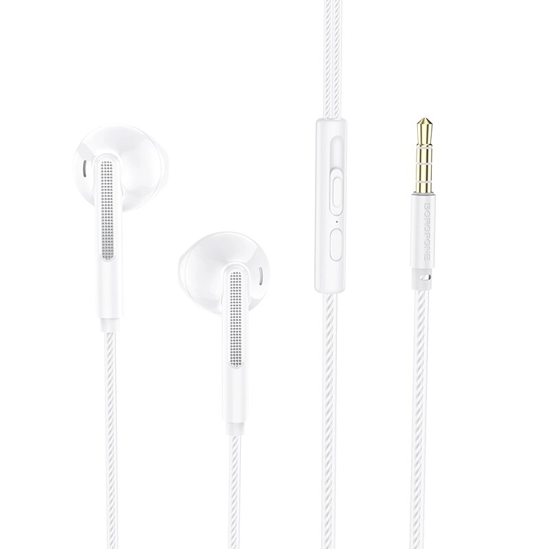 Гарнитура внутриканальная Borofone BM63 Melodic universal earphones with mic вкладыши , белый от компании Медиамир - фото 1