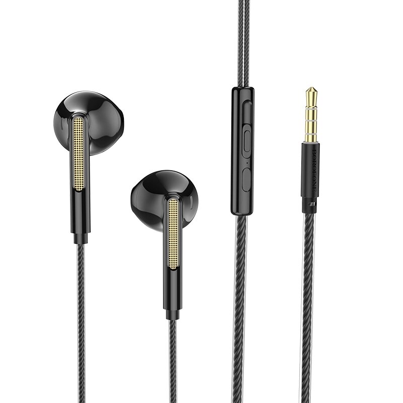 Гарнитура внутриканальная Borofone BM63 Melodic universal earphones with mic вкладыши , black от компании Медиамир - фото 1