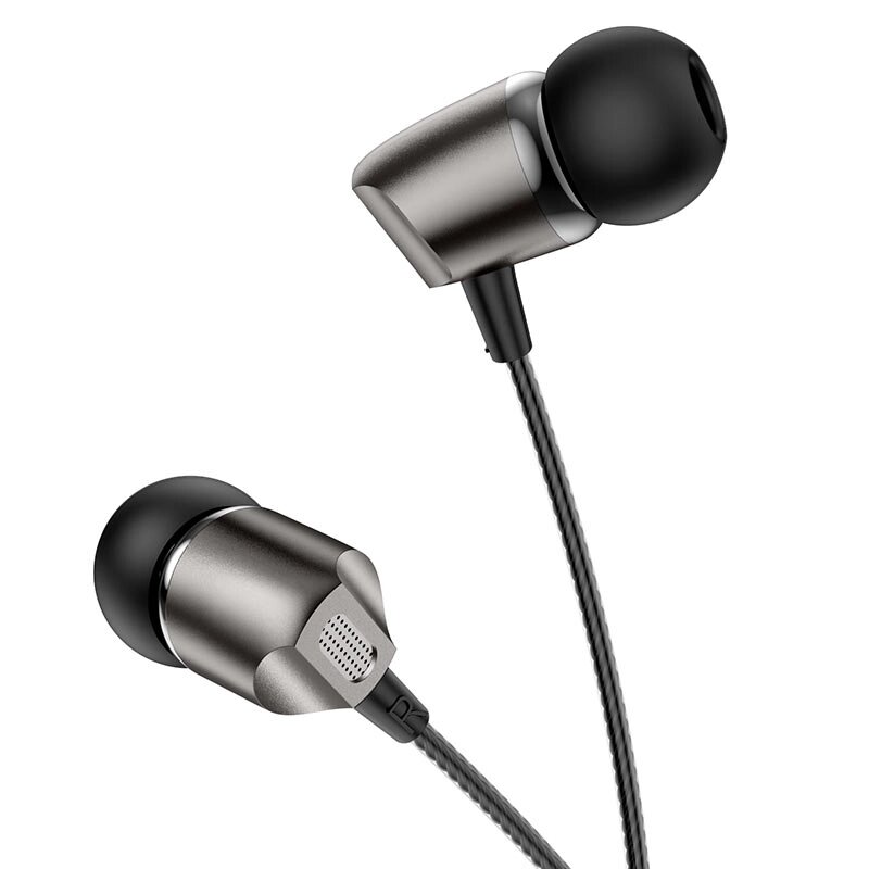 Гарнитура внутриканальная Borofone BM66 New sound, Jack 3.5mm, 1.2 м, Metal Gray от компании Медиамир - фото 1