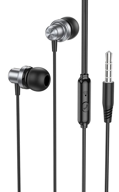 Гарнитура внутриканальная Borofone BM70 Jack 3.5 mm 1.2m, Metal Gray от компании Медиамир - фото 1