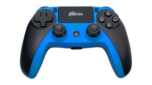 Геймпад беспроводной ritmix GP-063BTH black/blue, BT, android, ios, D-input, PS 3/4, smart TV