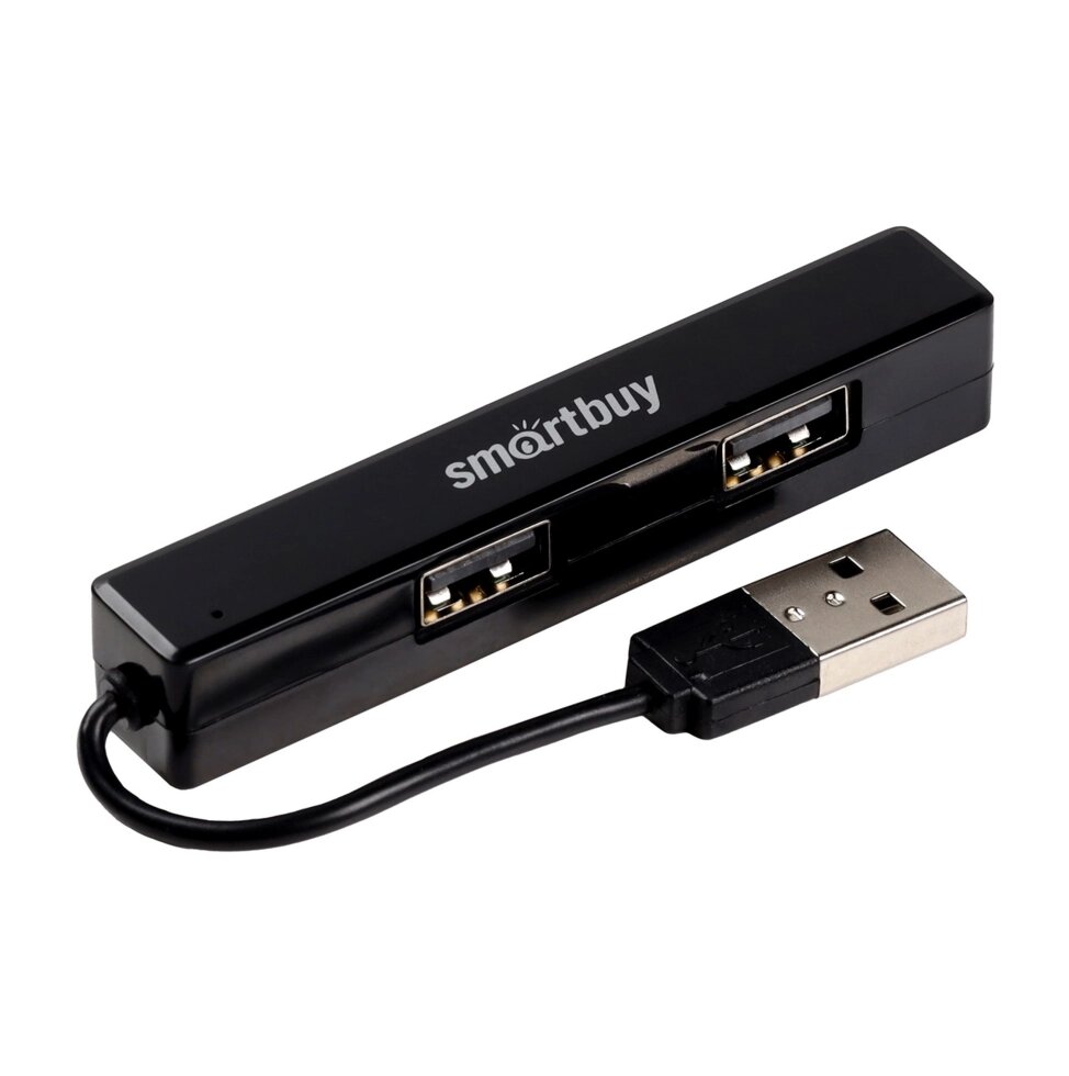 Хаб USB 2.0 Smartbuy 408, 4 порта, черный (SBHA-408-K) от компании Медиамир - фото 1