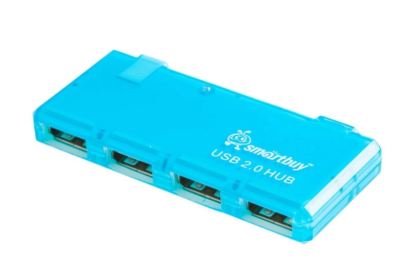 Хаб USB 2.0 Smartbuy 6110, 4 порта, голубой (SBHA-6110-B) ##от компании## Медиамир - ##фото## 1