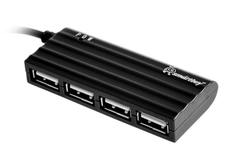 Хаб USB 2.0 Smartbuy 6810, 4 порта, черный (SBHА-6810-K) от компании Медиамир - фото 1