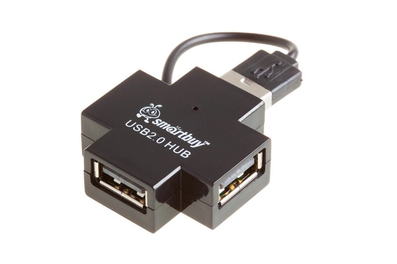 Хаб USB 2.0 Smartbuy 6900, 4 порта, черный (SBHА-6900-K) от компании Медиамир - фото 1