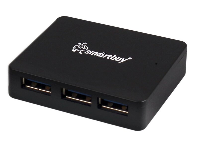 Хаб USB 3.0 Smartbuy 6000, 4 порта, черный (SBHА-6000-K) от компании Медиамир - фото 1