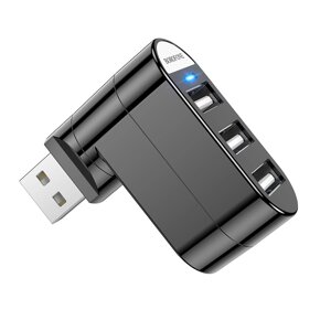 Хаб USB borofone DH3 3USB 2.0 black