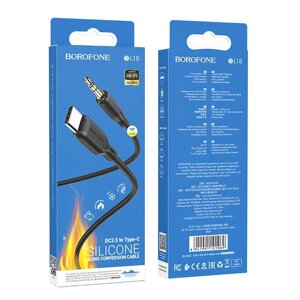 Кабель AUX borofone BL18 jack 3.5mm - typec 1.0м black