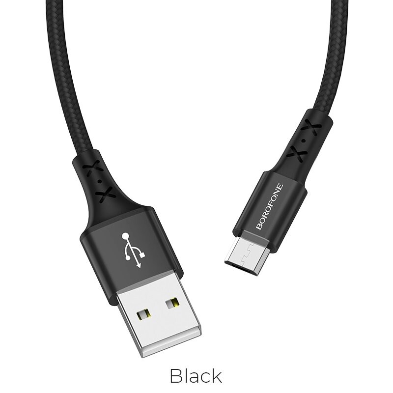 Кабель Borofon MicroUSB BX20 Enjoy 2.0A нейлон 1м Black от компании Медиамир - фото 1