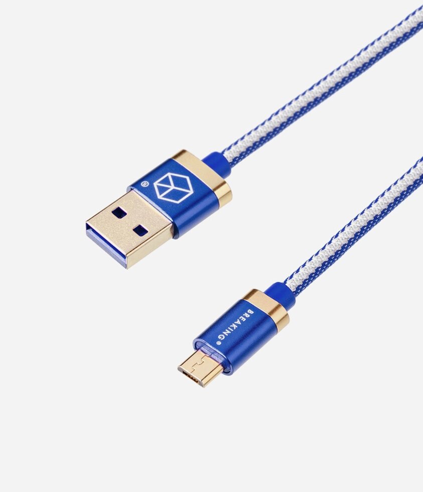 Кабель Breaking Denim USB - Micro USB 1m. джинса (Синий) коробка  (21221) ##от компании## Медиамир - ##фото## 1