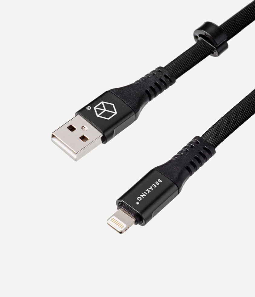 Кабель Breaking Nylon USB - Lightning 1m. (Черный) коробка  (21410) от компании Медиамир - фото 1